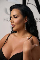 Cercei Galatea din cristale argintii Sia House pentru femei elegante